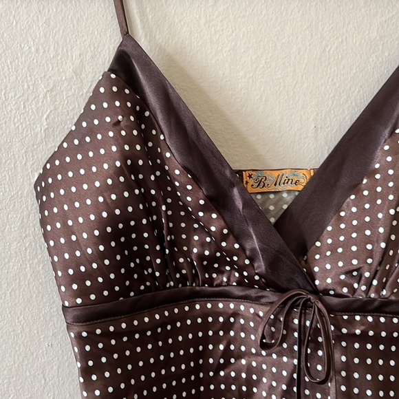 Be Mine Brown Polka Dot Tank M - Picture 2 of 10